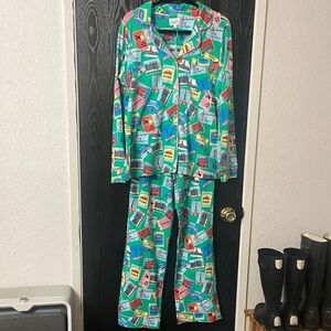 NWOT Bed Head PJ’s Long Sleeve Pajamas Set With World Travel Theme Size Small